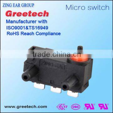 Waterproof micro switch limit switch with lever and right side balck grey wire leads microswitch