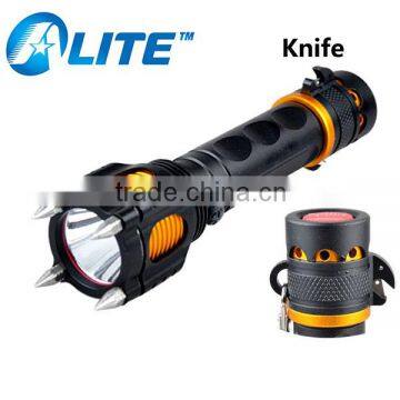 Small Order Accept Aluminum Alloy Multipurpose Self Defense Powerful Flashlight With Alarm