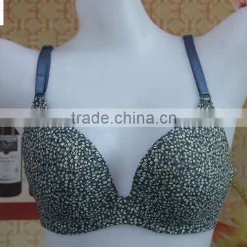 Nice blue young girl bra,flower printed women bra