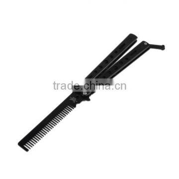 Pro Salon Stainless Steel Folding Practice Training Butterfly Comb photo-3