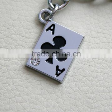 Iron stamping poker funny key chain Soft enamel metal poker key chain Wholesale high quality metal poker key chain