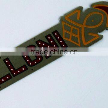 custom metal plastic sticker with design fashion label