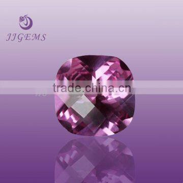 synthetic square purplish loose crystal amethyst gemstone