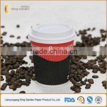 Groove Layer Black and Red Customer Logo Printing Cups photo-5
