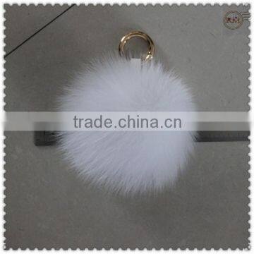 Fluffy Fox Fur Ball Keychains With Gold Metal photo-4