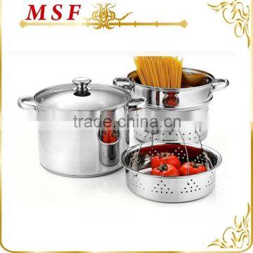 MSF-3477 durable stainless steel steamer set 20cm, 24cm stainless steel pasta pot set to America & South America