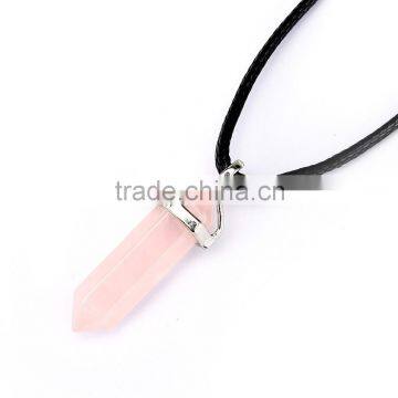 Beautiful 1pcs Rose Quartz Silver Plated Healing Point Gemstone Pendant (Chain is not Included)