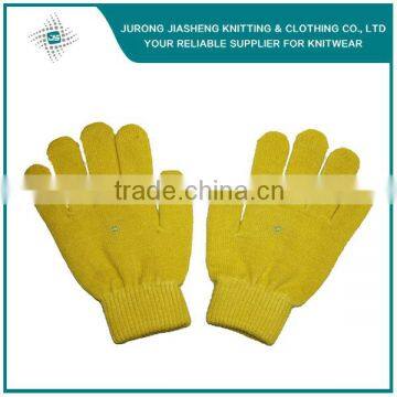 Dyeing Yarn Custom Yellow Knitted Winter Gloves