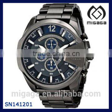 Fashion Men's Watch 48mm Gunmetal Stainless Chief Chronograph Watch NEW design S.S. steel chronograph watch 10 ATM water resist