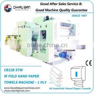 Semi Automatic 5 Lane Auto W Fold Hand Papr Towel Folding Making Machine