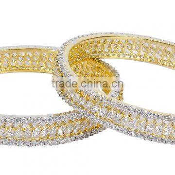 Indian Beautiful Cubic Zirconia Gold Plated Bangle For Women photo-2