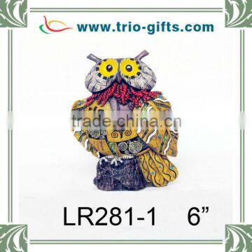 Wholesale Multicolor Polyresin Owl Shape Sculpture