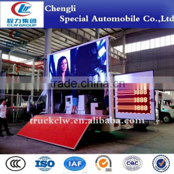 Three-side-showing LED mobile attractive advertising vehicle Foton P10 outstanding display screen advertising vehicle for sale