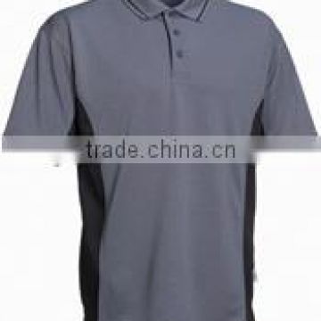 100% Polyeser Micro Custom Men Half Sleeves Grey Polo Shirt with Black Side Panels