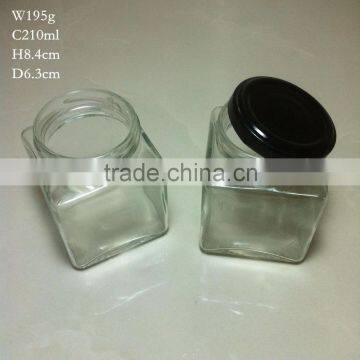 200ml Stock Square Glass Jars With Screw Tin Lids photo-2