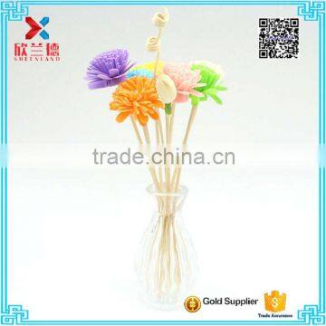 home deco colored flower diffuser with rattan stick