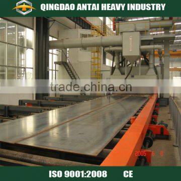 roller conveyor type steel plate and H beam cleaning shot blast mahcine