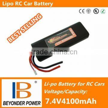 High discharge rate rechargeable battery for toy car, 7.4V4100mAh polymer battery