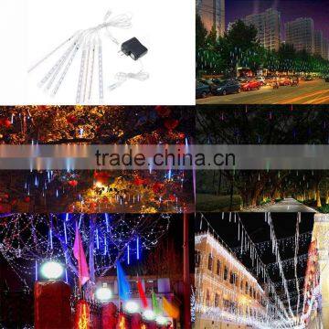 Waterproof Led String Light Meteor Shower Rain Tubes Christmas Lights Outdoor 100-240V 50cm 8 Tubes Holiday New Year Decoration