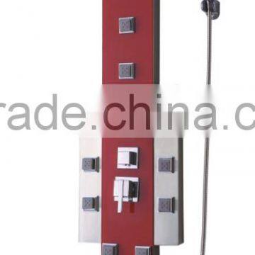 China supplier Hot design high quality wall mounted stainless steel red shower panel from hangzhou