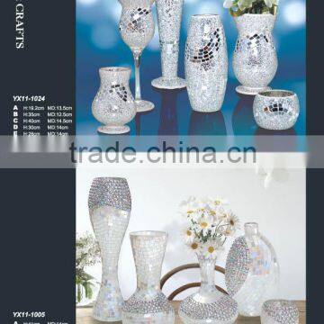 Beautiful glass mirror mosaic vase