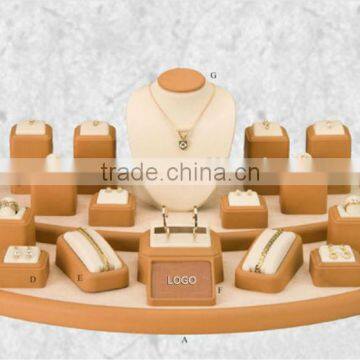 Faux leather jewelry collection showcase display set