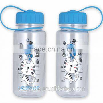 white clear wall bottle bpa free 350ml printing cat photo