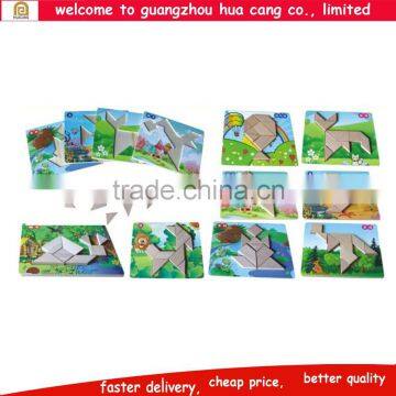 Wooden block puzzle preschool creative kids toys Creative blocks puzzle toy for kids