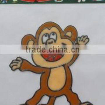 Cute and funny monkey window sticker for christmas day