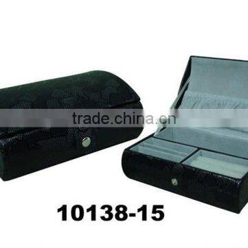 Black jewelry box with ring holder