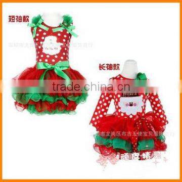 2015 Kids Girls Santa summer dress new girl skirt Tutu Skirt short sleeved children