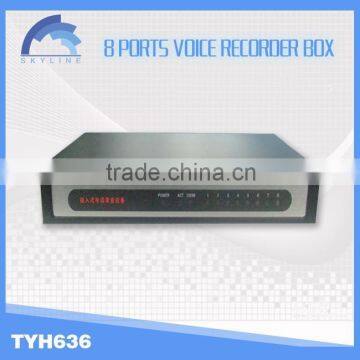 8 line call recording box/telephone voice recording box