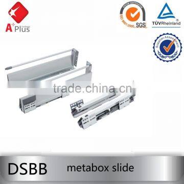 DSBB push to open and soft close metal box drawer slide