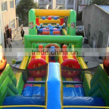Bear Theme Amusement Park Obstacle course with Swing