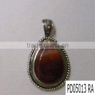 SGJGEMS PD05013RA Brown Color Fashion Charm Silver Gemstone Jewelry Pendant