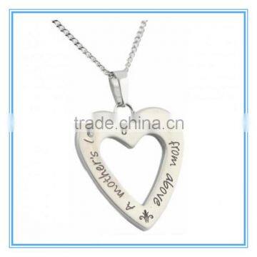 A Mother's Love Is A Gift From Above Heart Shaped Pendant With CZ