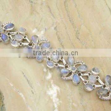 .925 sterling silver bracelets wholesale bracelets RAINBOW MOON STONE