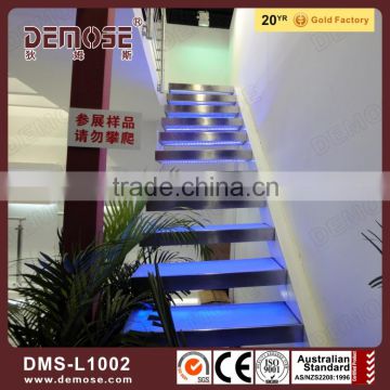 tempered glass panel led stair step light used metal stairs