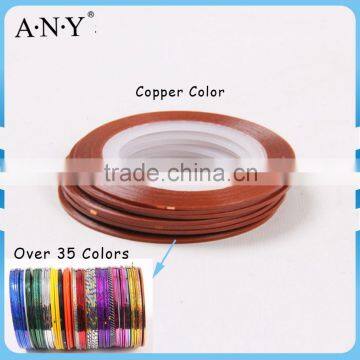 ANY Nail Beauty Curing DIY Self Adhesive Line Copper Color Plastic Nail Sticker Tape