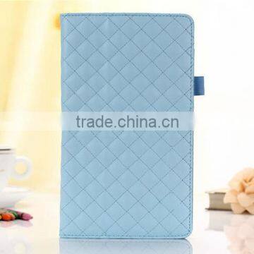 Plaid Grid Soft Skin Folio Flip Stand Leather Case For SONY Xperia Z3 Tablet Compact 8" photo-2