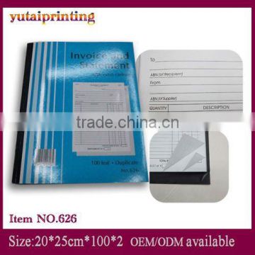 Custom Commercial Hand-tearable Invoice and Statement Book With Two Extra Carbon Papers