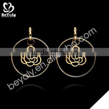 hot sale high quality sterling silver 22k gold earring