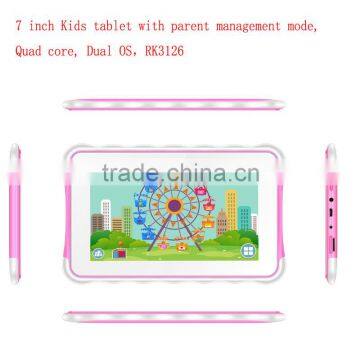 Best 7 inch Kids tablet in tablet pc with Resolution 1024*600 , Dual OS