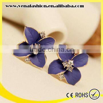 vogue cheap flowers diamonds charming jewelry earring