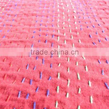RTHKG-1 Beautiful Traditional Handmade Cotton Fabric Patchwork Kantha Gudri Throw Bedspread Indian Textile Wholesaler Jaipur photo-3