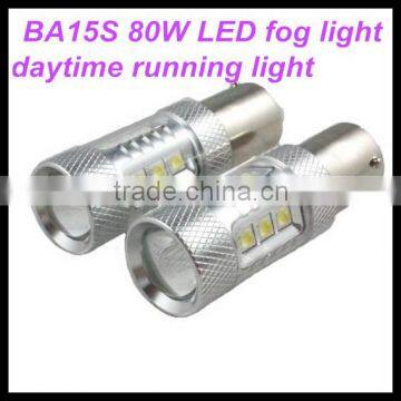 16 smd 3528 auto car led fog light 80w fog lamp drl bulb lamp dc 12v ba15s daytime running light