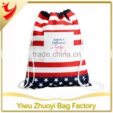 2014 New Promotional Drawing String bag with stripe