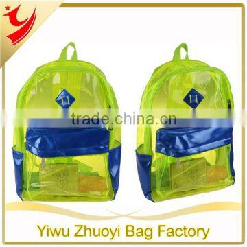 Clear PVC Security Backpack with Padded Straps Loop Handle