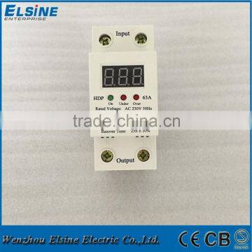A3M 63A-220V Household appliances Din rail LCD display automatic recovery over voltage and under voltage protection device