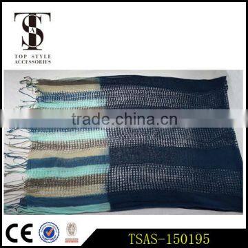 Half Cotton Half Viscose Print Stripe Lady Scarf Halloween Costume Accessories photo-2